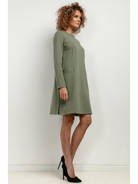 Tessita Tessita Sukienka dzianinowa T412/8/XS-S Zielony Relaxed Fit