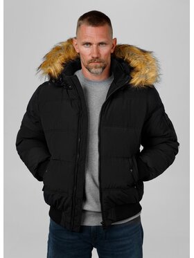 PITBULL PITBULL Kurtka zimowa Kurtka zimowa męska z kapturem Burnt 3XL Czarny Regular Fit