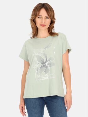 Perso Perso T-Shirt TCE242339F Khaki Regular Fit