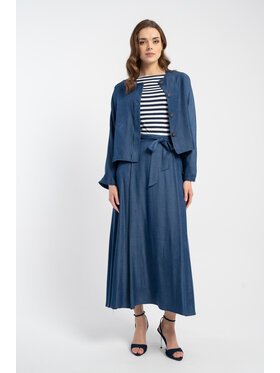 CLICK CLICK Midi sukňa 50-715 Tmavomodrá Relaxed Fit