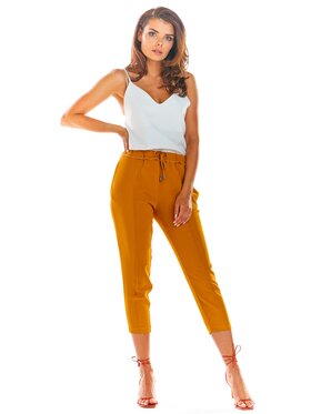 Awama Awama Spodnie damskie A306 Brązowy Basic Fit