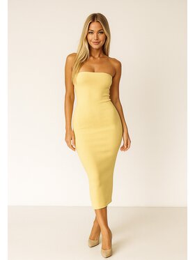 Nudyess Nudyess Sukienka letnia 1022E Żółty Fitted Fit