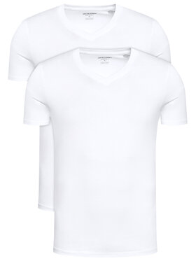 Jack&Jones Jack&Jones 2-dielna súprava tričiek Basic 12133914 Biela Regular Fit