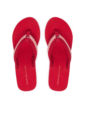 Tommy Hilfiger Tommy Hilfiger Джапанки Th Wedge Crochet Summer Sandal FW0FW09420 Червен