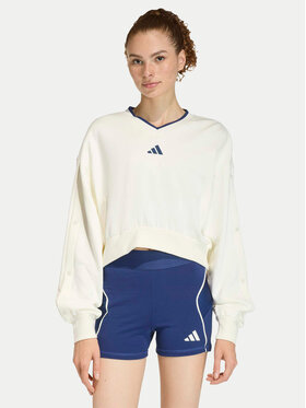 adidas adidas Džemperis ar kapuci Stadium JZ1074 Balts Loose Fit