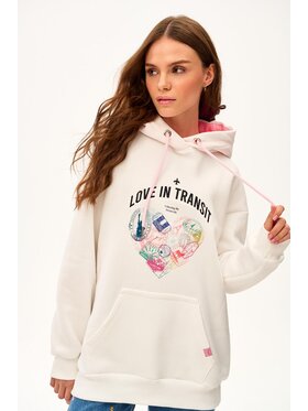 NAOKO NAOKO Bluza Love in Transit Biały Loose Fit