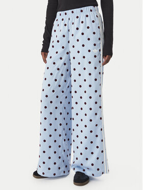 adidas adidas Pantaloni da tuta Satin Polka Dots Wide Leg Pant KV1170 Azzurro chiaro Relaxed Fit