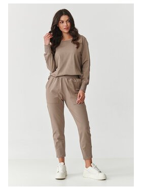 Makadamia Makadamia Dres M888 Beżowy Relaxed Fit