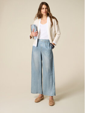 Oltre Oltre Pantaloni di tessuto P056J002557N004 Turchese Baggy Fit