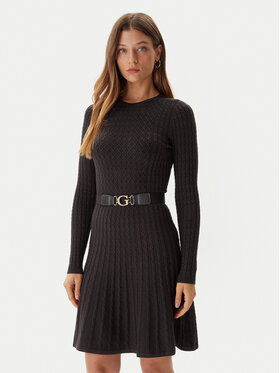 Guess Guess Úpletové šaty W5BK68 Z2YJ2 Hnědá Slim Fit
