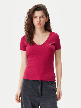 Tommy Jeans Tommy Jeans Póló Essential DW0DW17385 Rózsaszín Slim Fit
