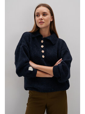Fobya Fobya Sweter F2065 Granatowy Basic Fit