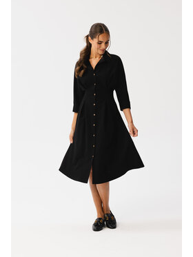 Stylove Stylove Košilové šaty S351 Černá Modern Fit