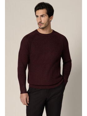 Lancerto Lancerto Sweter Baldir SW073225000063 Bordowy Regular Fit