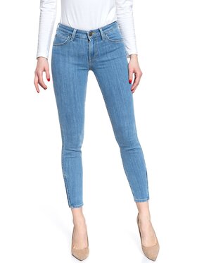 Lee Lee Jeansy SCARLETT CROPPED Niebieski Skinny Fit