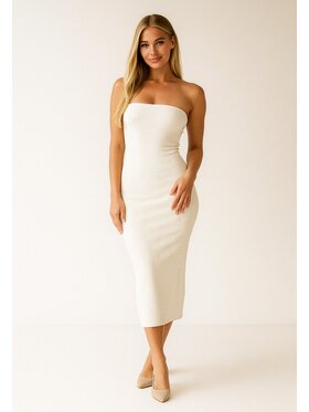 Nudyess Nudyess Letné šaty 1022E Biela Fitted Fit