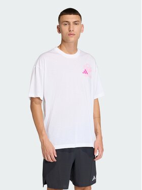 adidas adidas Koszulka techniczna 158938 Biały Oversize