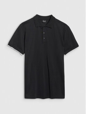 4F 4F Polo MIDSHOP TEXTILE Czarny Regular Fit