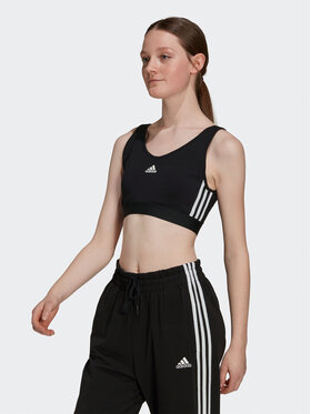 Adidas Bluza Essentials 3-Stripes Crop Top With Removable Pads GS1343 Črna