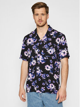 HUF HUF Риза Dazy Resort BU00096 Черен Regular Fit