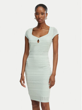 Guess Guess Džemper haljina W6GK21 Z0603 Svijetlo zelena Regular Fit