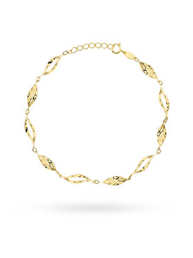Fugart Fugart Bransoletka Bransoletka złota zakręcane diamentowe listki FUG2-17-B00791-2 Złoty