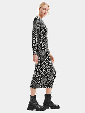 Desigual Desigual Sukienka codzienna 23WWVK26 Czarny Slim Fit