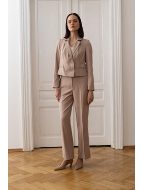 EMOI EMOI Marynarka Krótka dwurzędowa Beżowy Feminine Fit