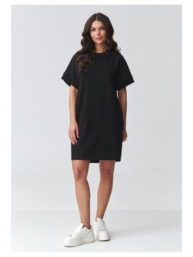 Makadamia Makadamia Sukienka codzienna M920 Czarny Loose Fit