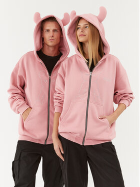 2005 2005 Pulóver Unisex Studded Horned Lucy Zip Rózsaszín Relaxed Fit