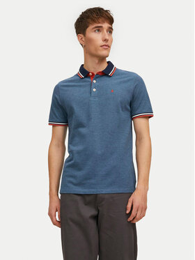 Jack&Jones Jack&Jones Тениска с яка и копчета Paulos 12136668 Син Slim Fit