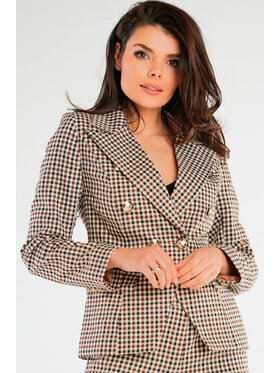 Awama Awama Marynarka A439 Brązowy Basic Fit