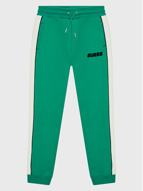 Guess Guess Spodnie dresowe L2BQ19 KBGQ2 Zielony Regular Fit