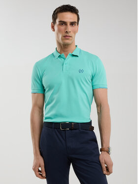 BIG STAR BIG STAR Polo POLIAN Turkusowy Slim Fit