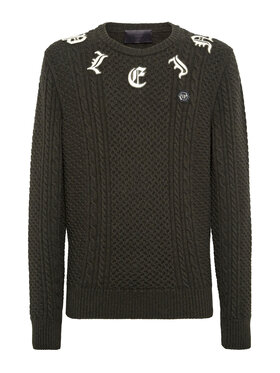 PHILIPP PLEIN PHILIPP PLEIN S dlhými rukávmi 9751 Zelená Regular Fit