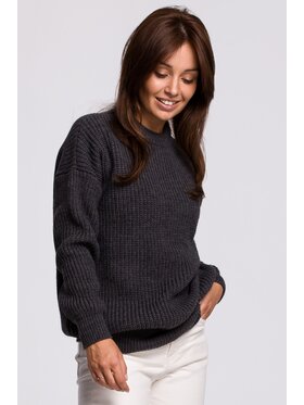 BeWear BeWear Sweter bk052 Czarny Baggy Fit
