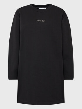 Calvin Klein Curve Calvin Klein Curve Džemper haljina Inclu Micro Logo K20K205474 Crna Regular Fit