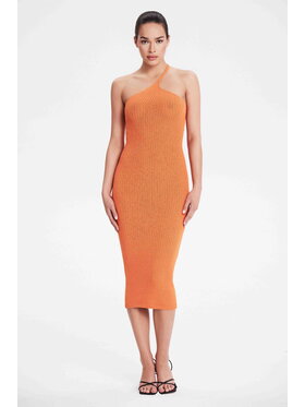 BENU BENU Sukienka dzianinowa DZIANINOWA POMARAŃCZ Pomarańczowy Slim Fit