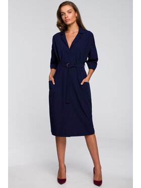 Stylove Stylove Každodenné šaty S230 Tmavomodrá Regular Fit