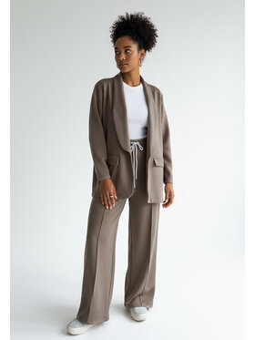 FIGL FIGL Komplet marynarka i spodnie materiałowe M1254 Brązowy Regular Fit