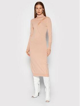 Patrizia Pepe Patrizia Pepe Úpletové šaty 2A2241/AM36-B728 Béžová Slim Fit