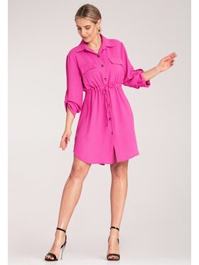 FIGL FIGL Sukienka koszulowa M1131 Fioletowy Shirt Fit