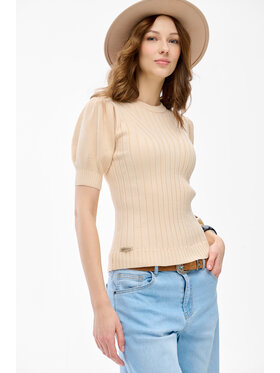 blue shadow blue shadow Sweter Talu Beżowy Regular Fit
