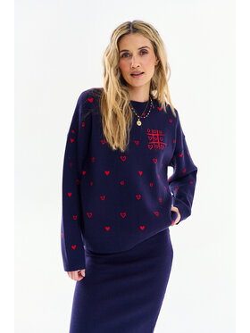 NAOKO NAOKO Sweter Love Game Bordowy Regular Fit