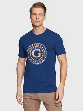 Guess Guess T-shirt Round Logo M3GI11 J1314 Blu scuro Slim Fit