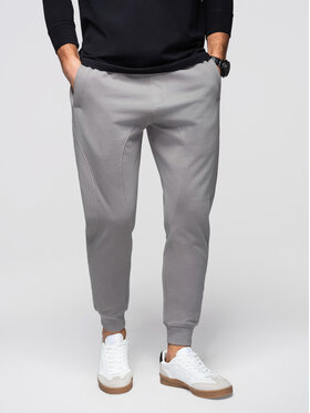 Ombre Ombre Spodnie dresowe OM-PABS-0305 Szary Regular Fit