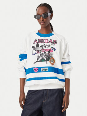 adidas adidas Mikina Archive Sweater Baseball KS9209 Biela Regular Fit