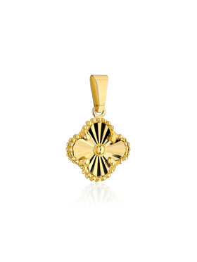 Fugart Fugart Naszyjnik Zawieszka złota diamentowana koniczynka 8mm FUG6-21-Z00518-2 Złoty