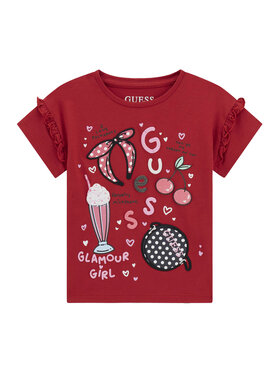 Guess Guess Tričko K6RI04 K6YW4 Červená Regular Fit