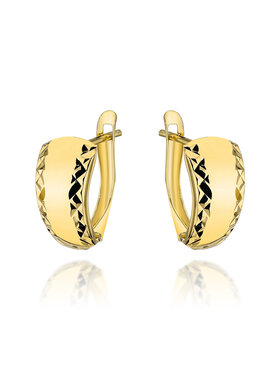 Fugart Fugart Kolczyki Kolczyki złote z diamentowanymi brzegami FUG7-25-K01314-2 Złoty
